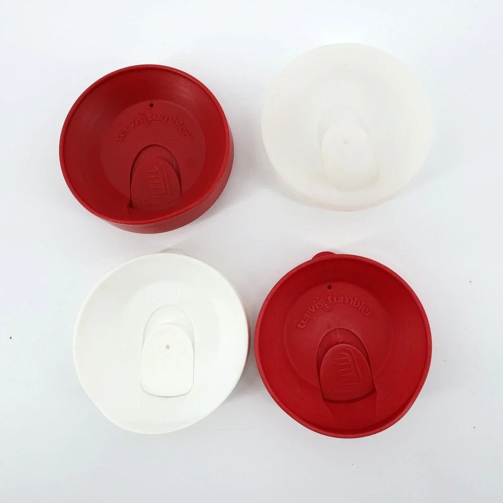Tervis 16‎ oz Tumbler Pack of 4 Travel Slide Replacement Lids Red White Frosted